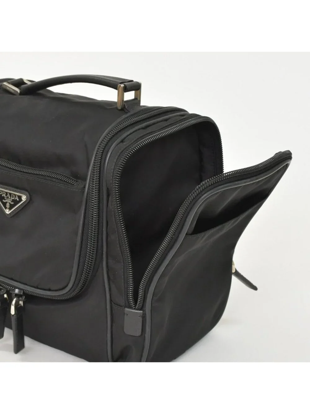 Prada Re-Nylon Travel Bag Carry on Pouch Nylon Saffiano Leather Triangle Logo